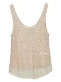 kaos sequin-embellished tank top - Neutrals