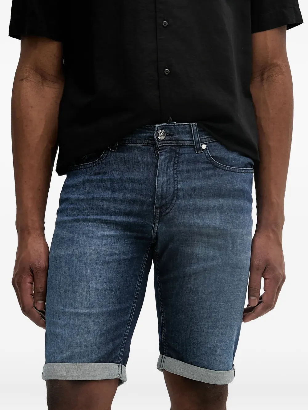 Karl Lagerfeld Denim shorts met opgerolde pijpen Blauw