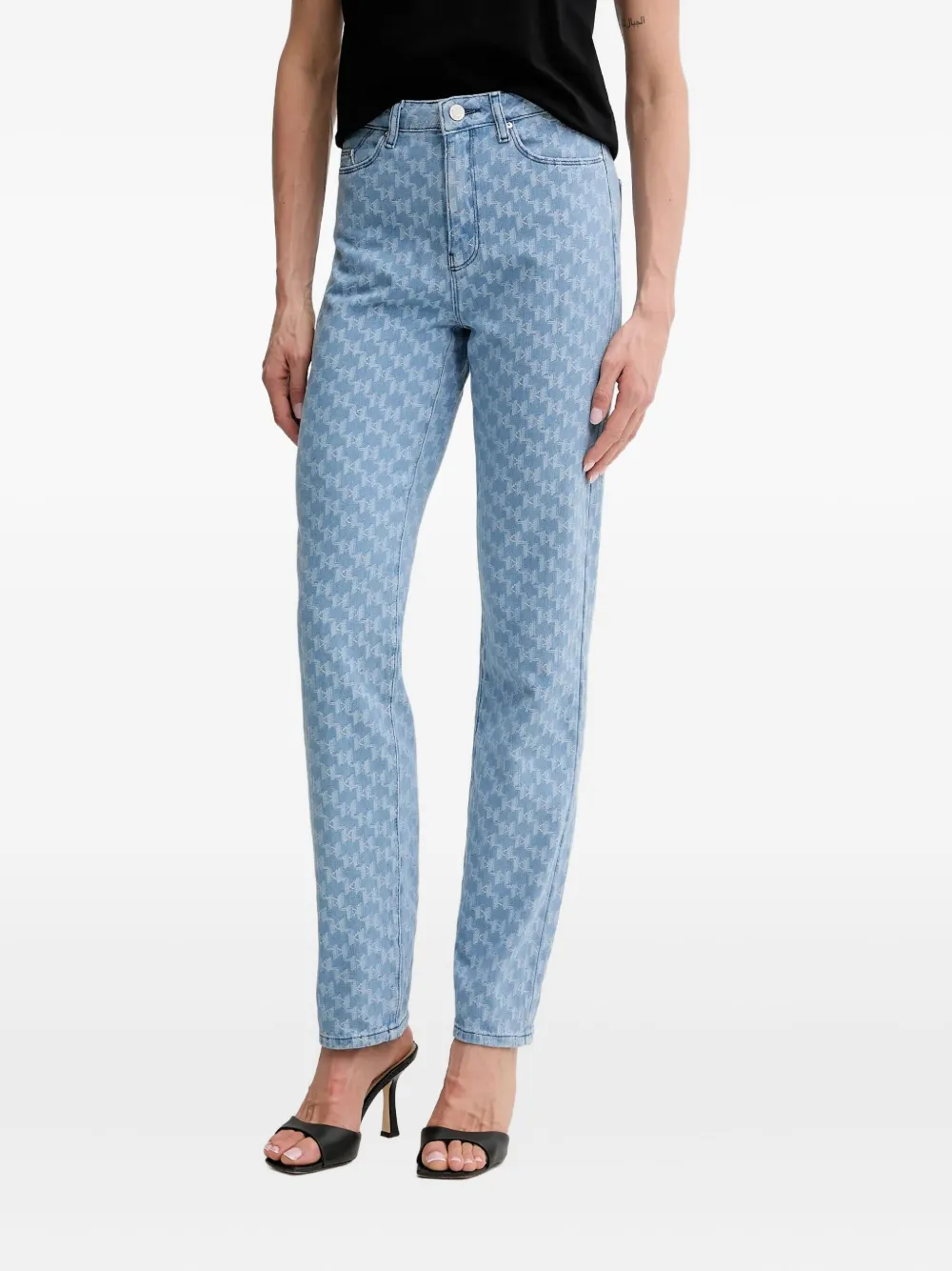 Karl Lagerfeld Jeans met monogram-print Blauw