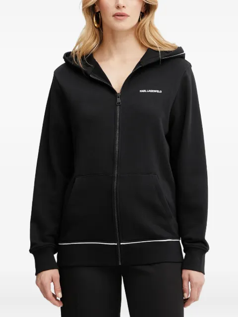 Karl Lagerfeld logo-print zip-up hoodie