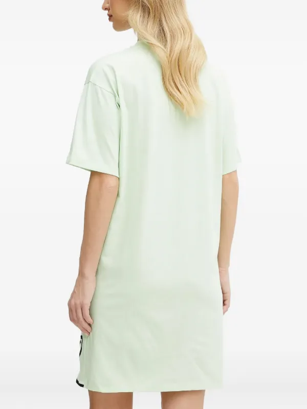 karl lagerfeld green dress Karl Lagerfeld Logo-embroidered T-shirt Dress