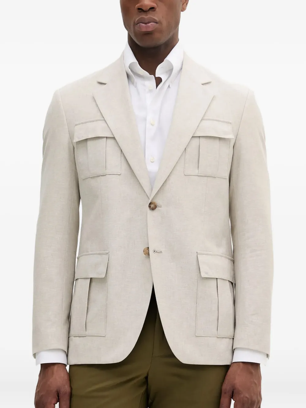 Karl Lagerfeld Blazer met klepzak Beige