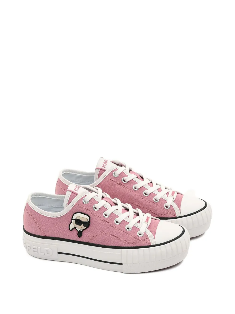 Karl Lagerfeld logo-print lace-up sneakers Pink