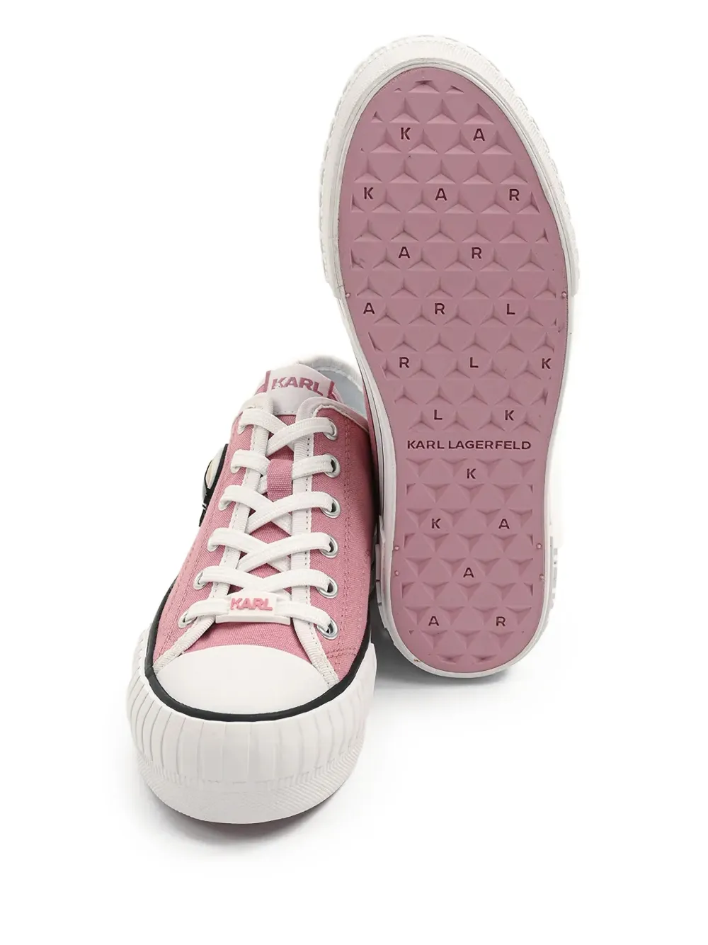 Karl Lagerfeld logo-print lace-up sneakers Pink