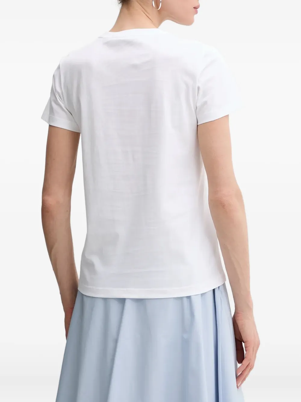 Karl Lagerfeld T-shirt met geborduurde bloemen Wit