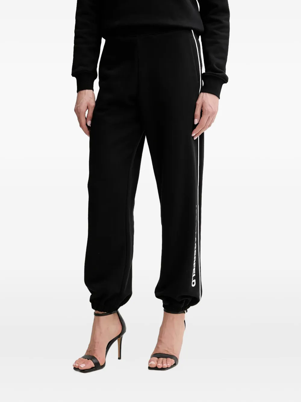 Karl Lagerfeld Broek met logodetail en zijstreep Zwart