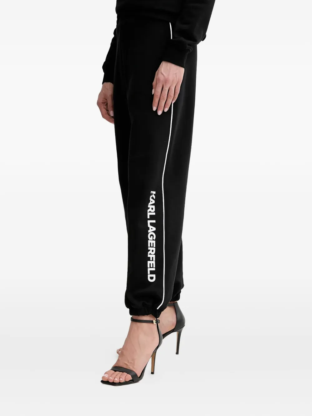 Karl Lagerfeld Broek met logodetail en zijstreep Zwart