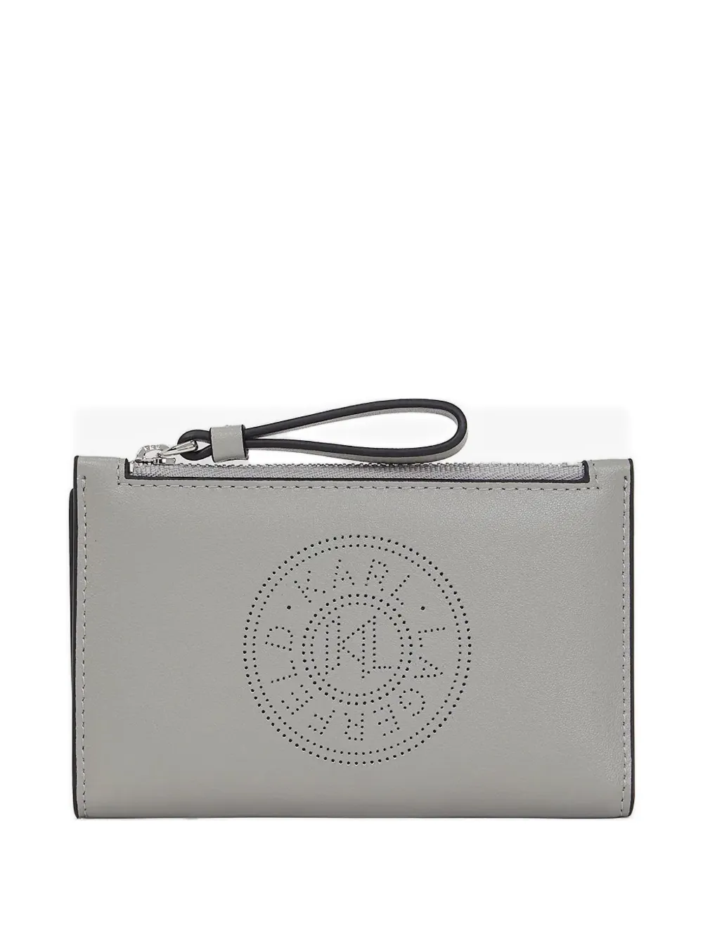 Karl Lagerfeld perforated logo wallet | Grey | Image 1