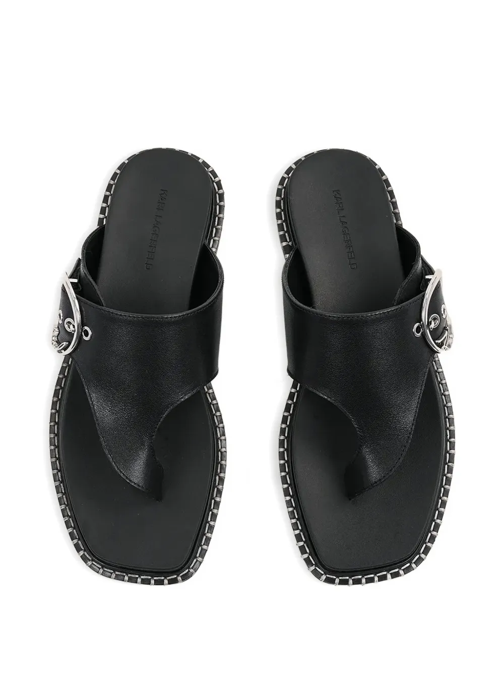 Karl Lagerfeld buckle-detail thong sandals Black