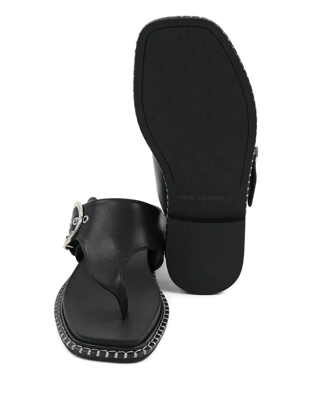 Karl Lagerfeld buckle-detail thong sandals Black
