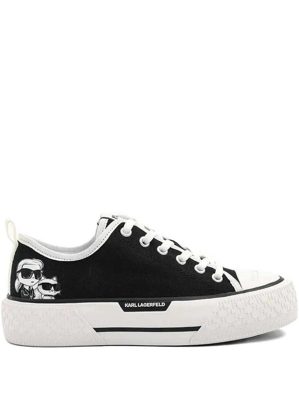 Karl Lagerfeld logo-print lace-up sneakers Black