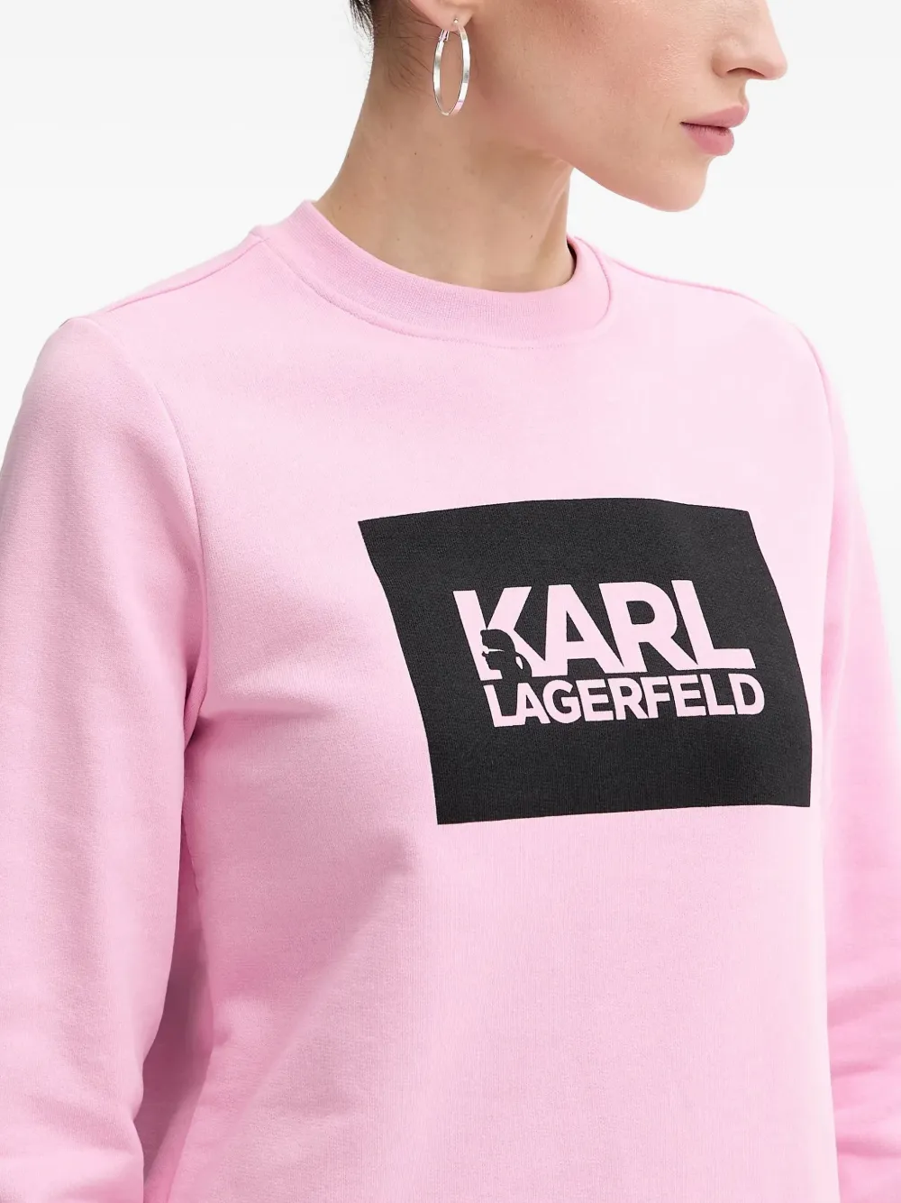 Karl Lagerfeld Sweater met logo Roze