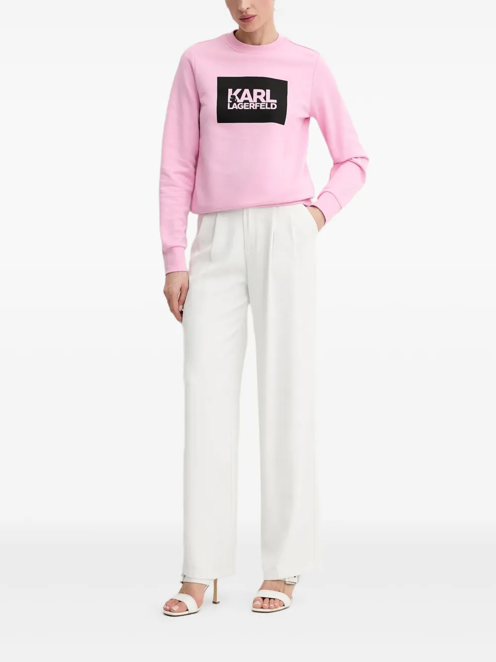 Karl Lagerfeld Sweater met logo Roze
