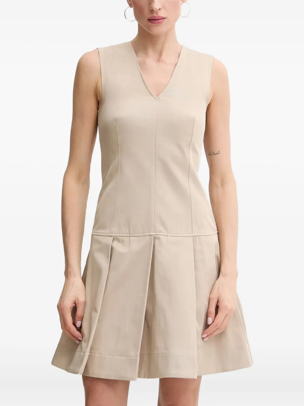 Karl Lagerfeld Mini-jurk met V-hals Beige