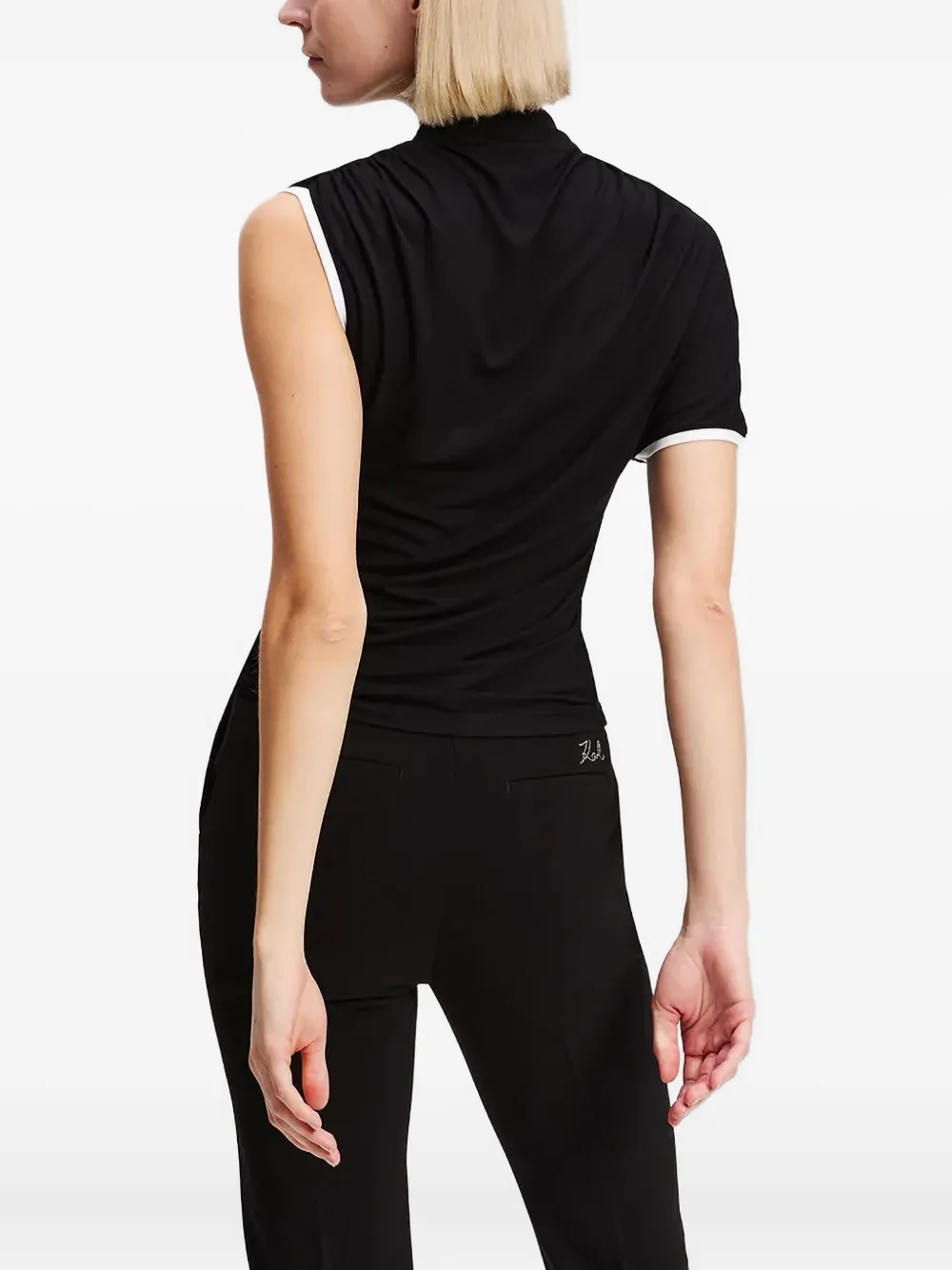 Karl Lagerfeld Asymmetrisch T-shirt Zwart