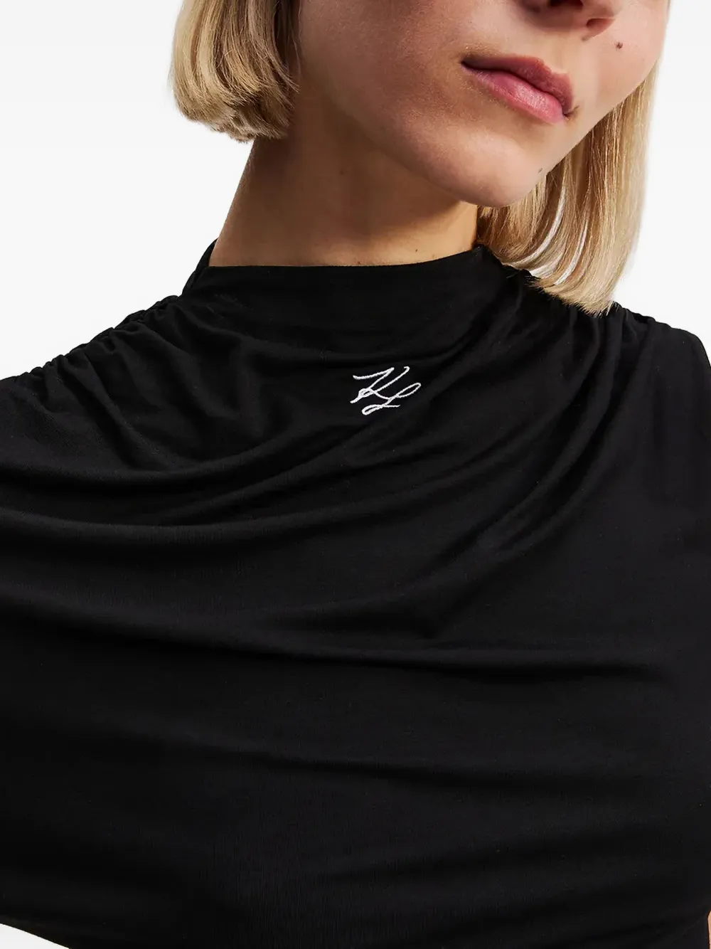 Karl Lagerfeld Asymmetrisch T-shirt Zwart