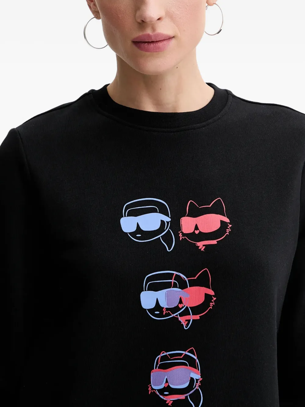 Karl Lagerfeld Sweater met print Zwart