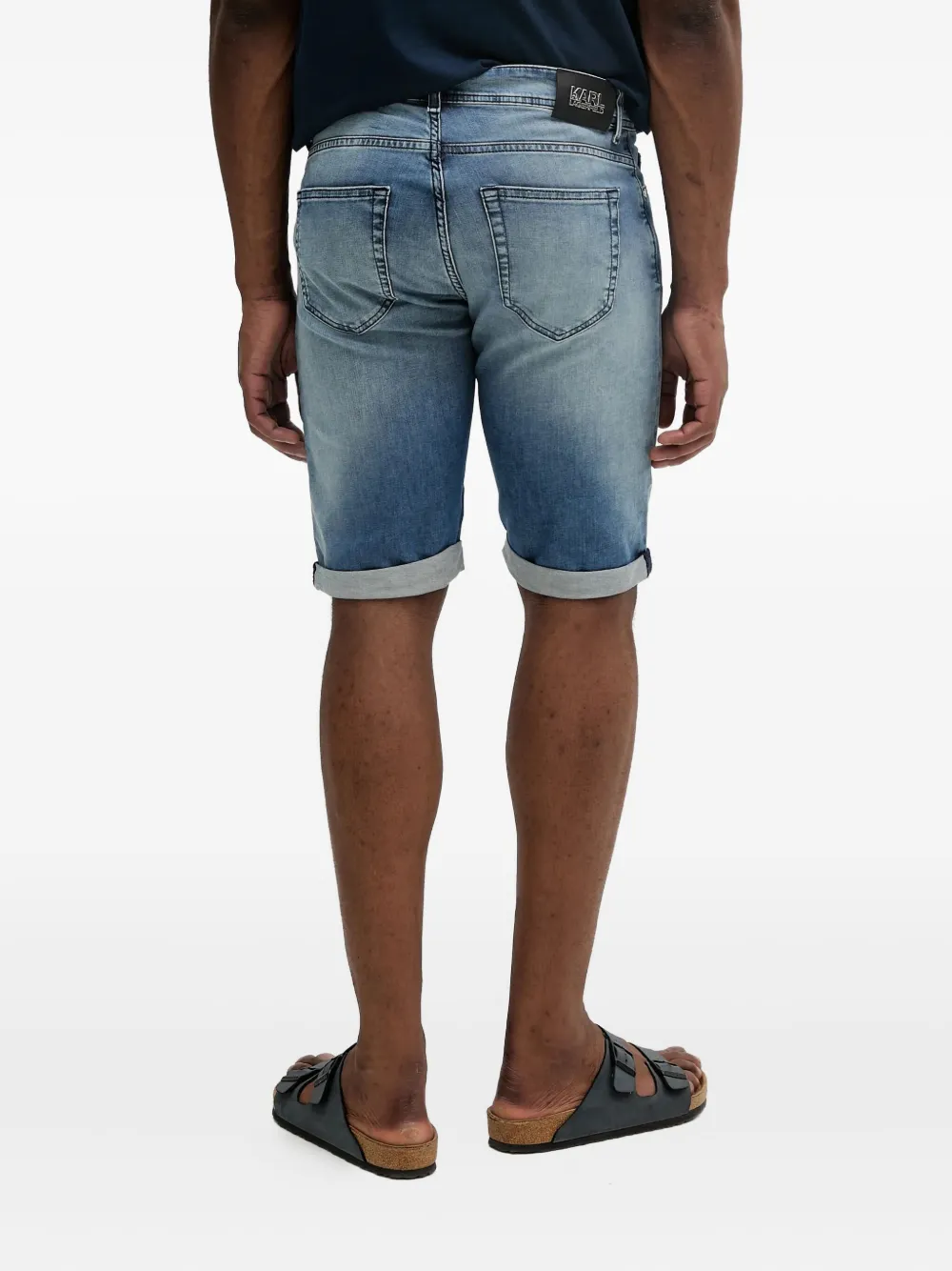 Karl Lagerfeld Denim shorts met cuffs Blauw