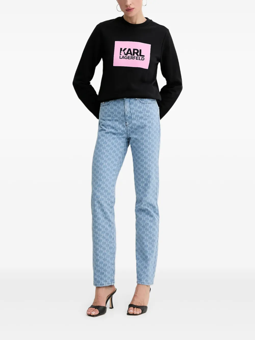 Karl Lagerfeld stack-logo sweatshirt | Black | Image 1