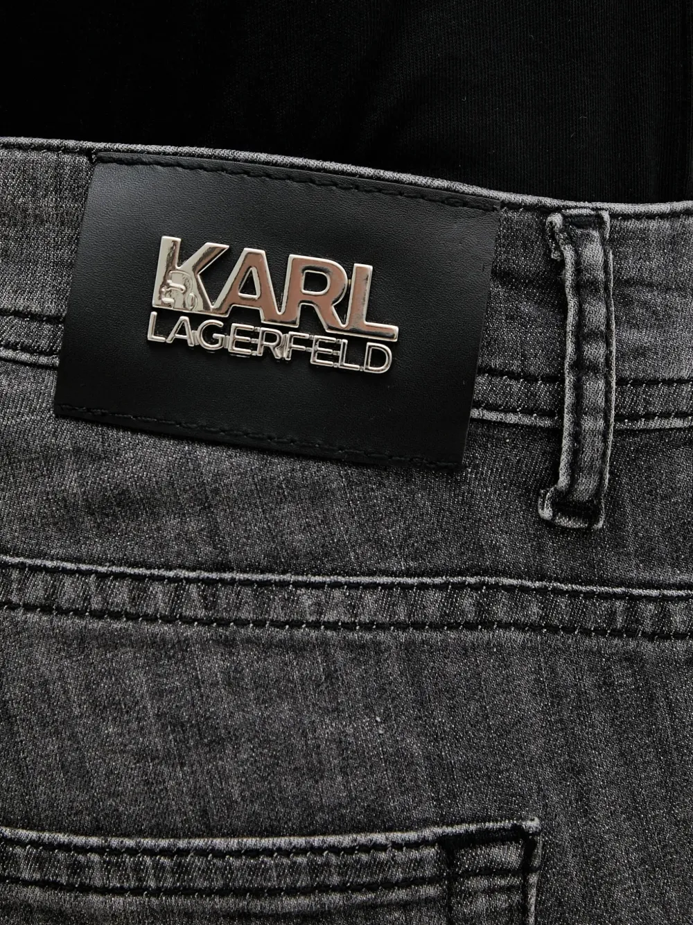 Karl Lagerfeld Denim shorts met logopatch Zwart