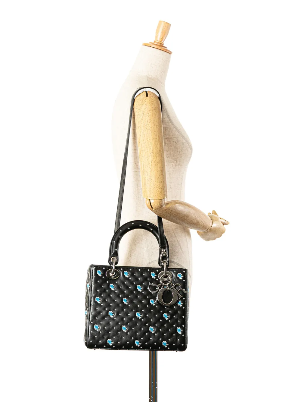 Christian Dior Pre-Owned 2015 Medium Calfskin Embroidered Flower Lady Dior satchel | Pre-Owned | Image 2