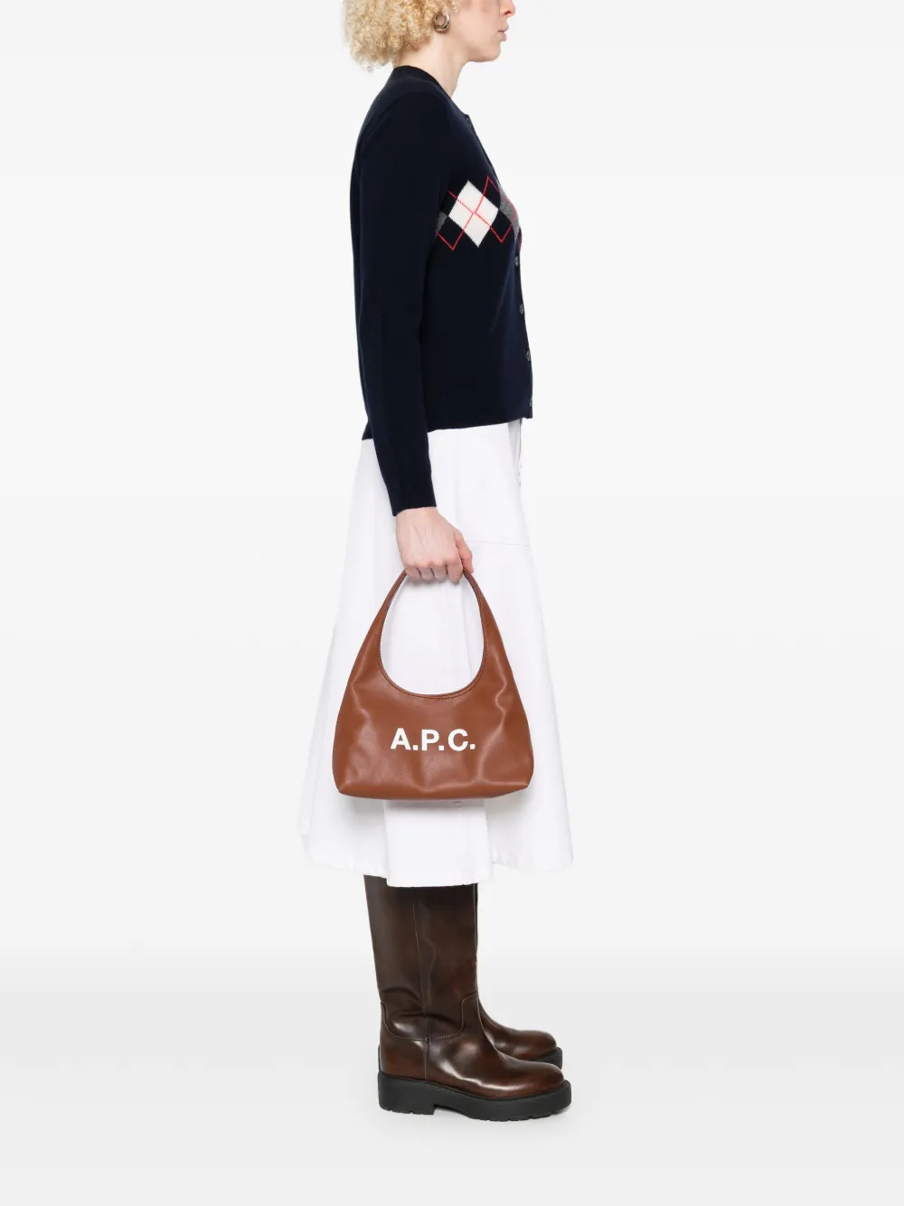A.P.C. Baby Ninon logo-print shoulder bag - Bruin