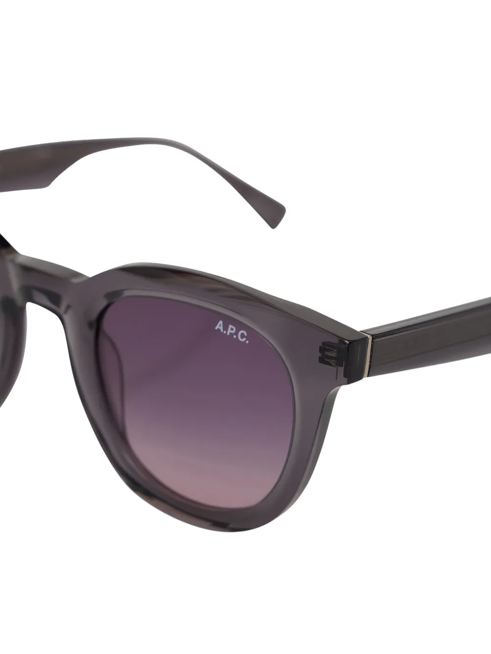 A.P.C. Zonnebril met rond montuur Grijs