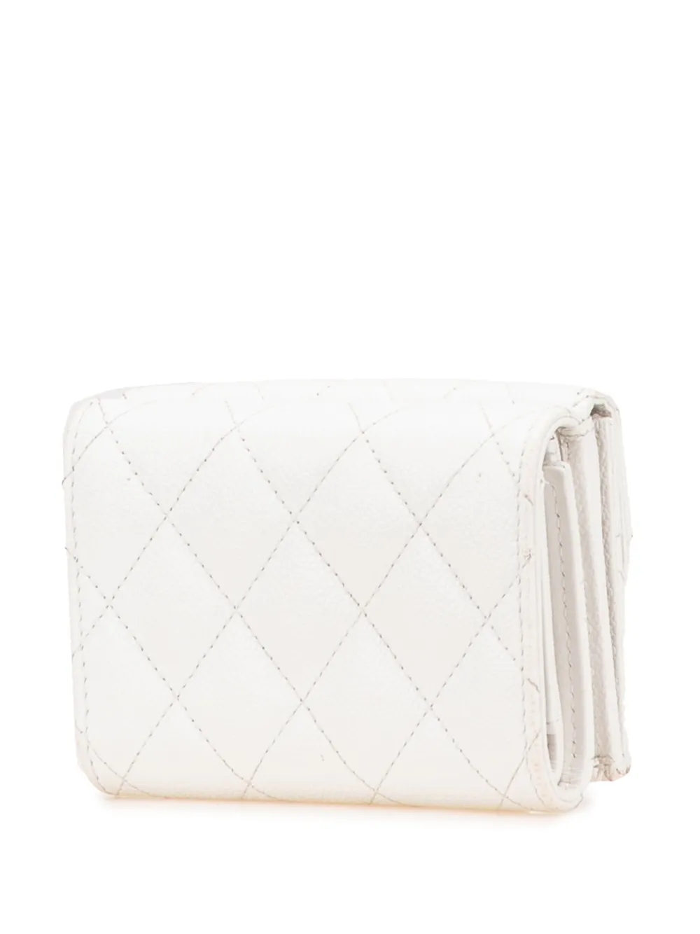 CHANEL Pre-Owned cartera Trifold Flap pequeña de piel caviar capitonada con CC 2021-2025 | Image 2
