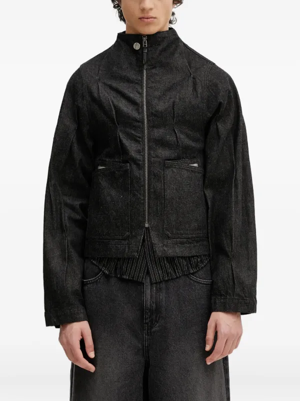 Ader Error ジップアップ デニムジャケット | ブラック | FARFETCH JP