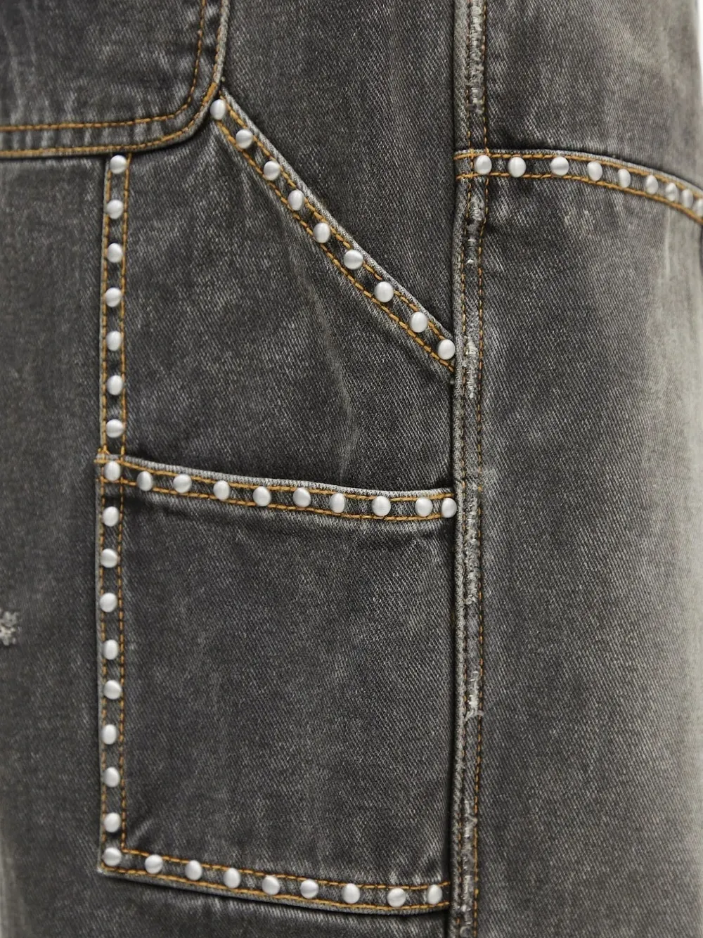 A Bathing Ape Studded Denim Shorts In Black