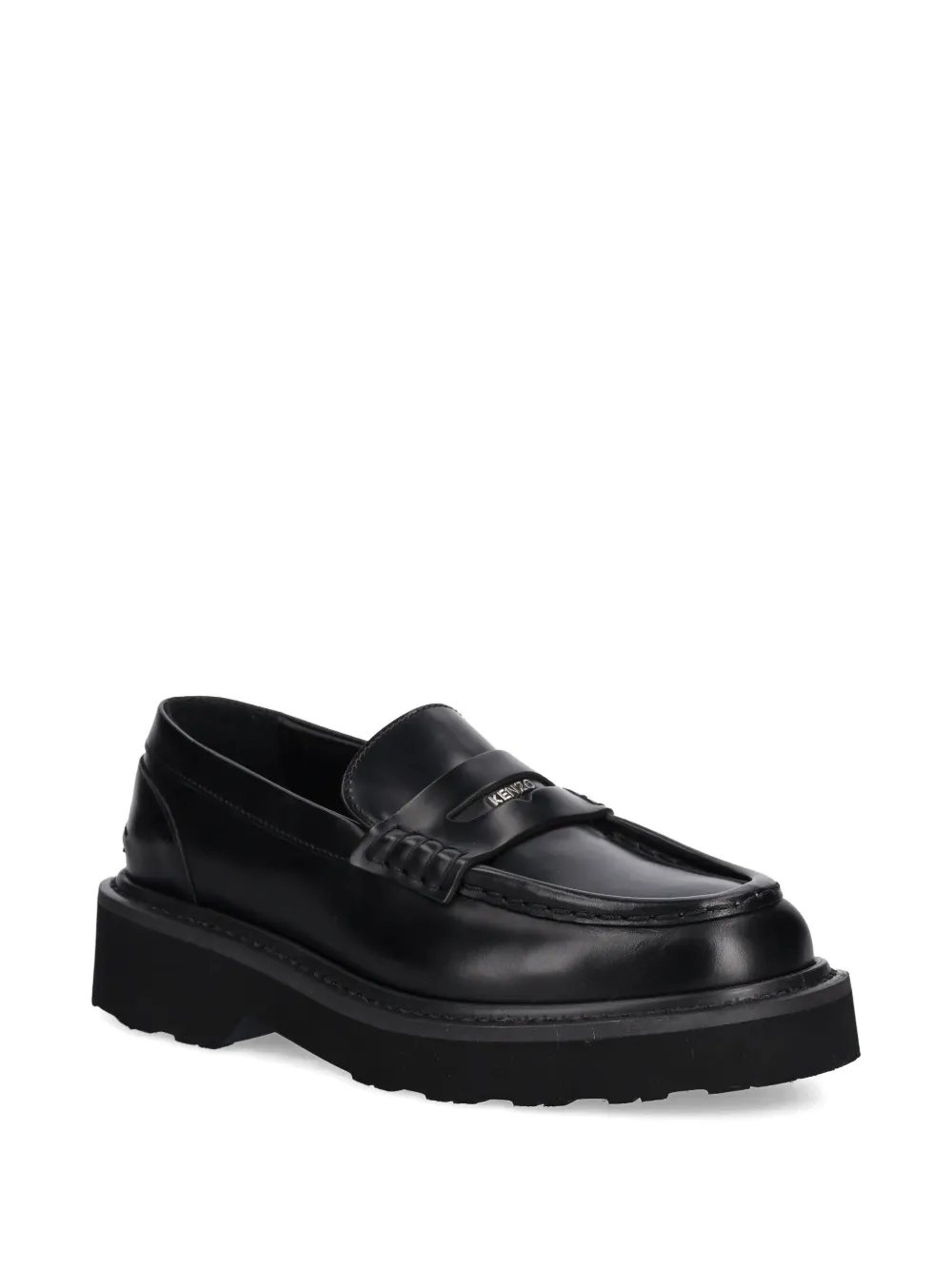 Kenzo Leren penny loafers Zwart