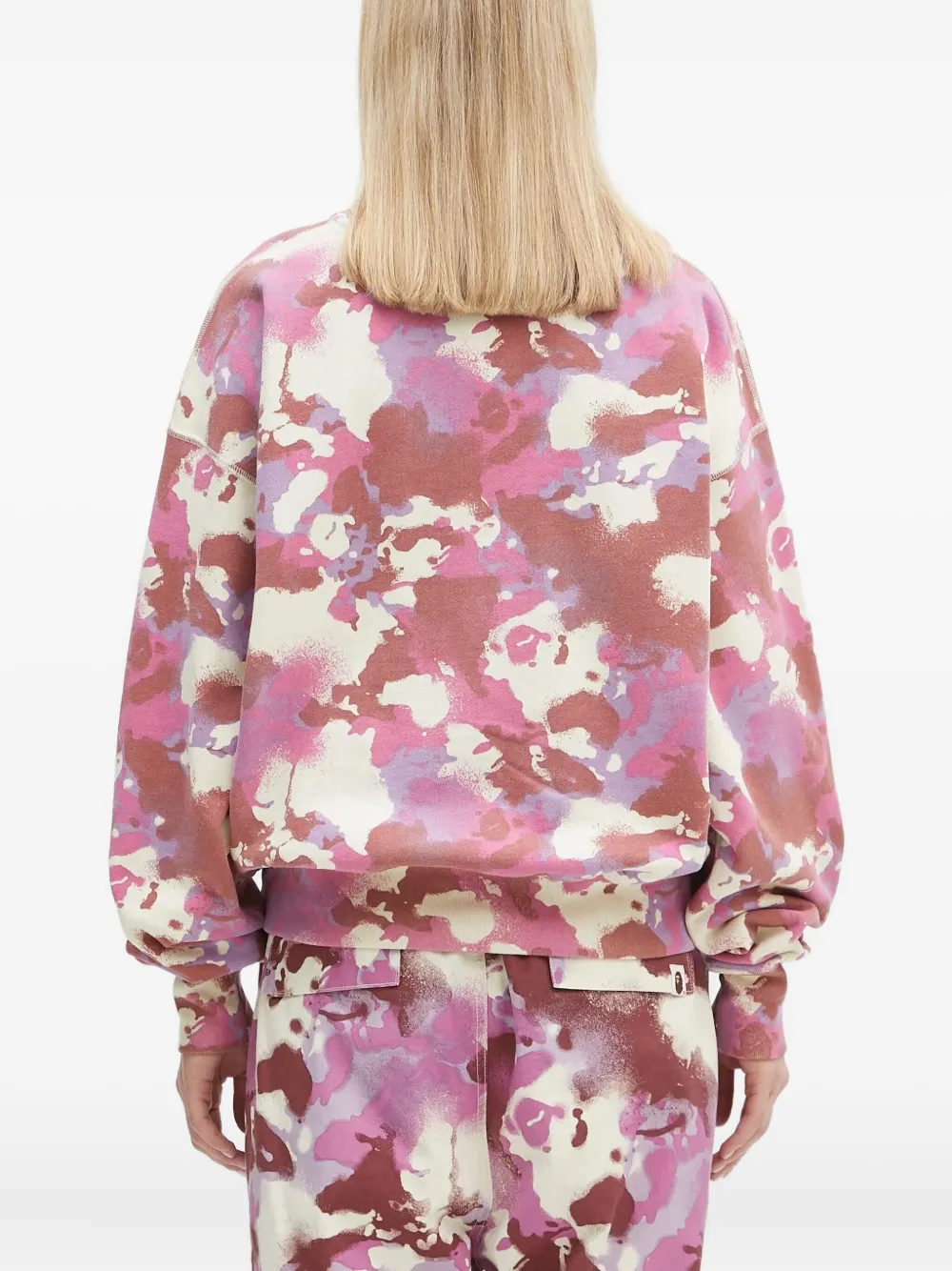 A BATHING APE Camo sweater Roze