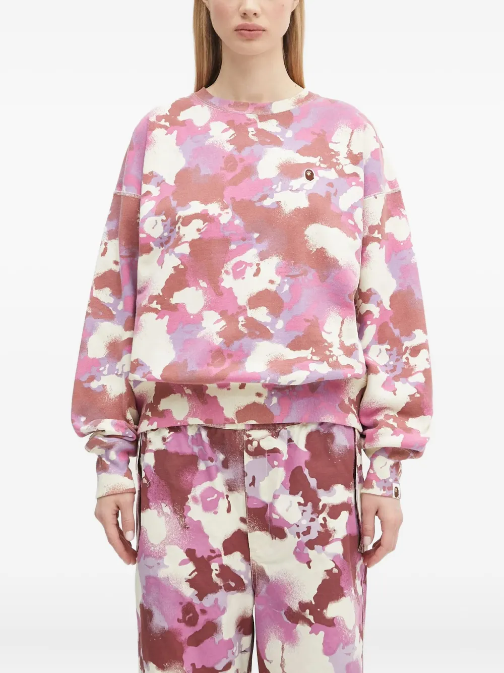 A BATHING APE Camo sweater Roze