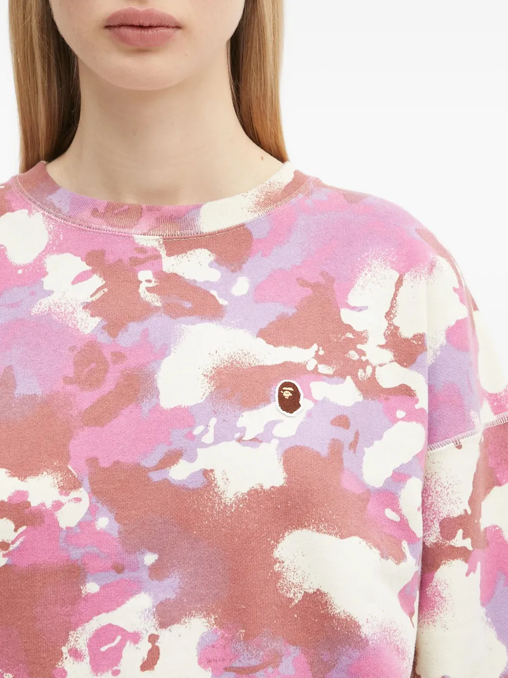 A BATHING APE Camo sweater Roze
