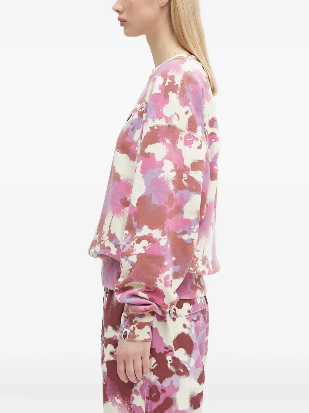 A BATHING APE Camo sweater Roze