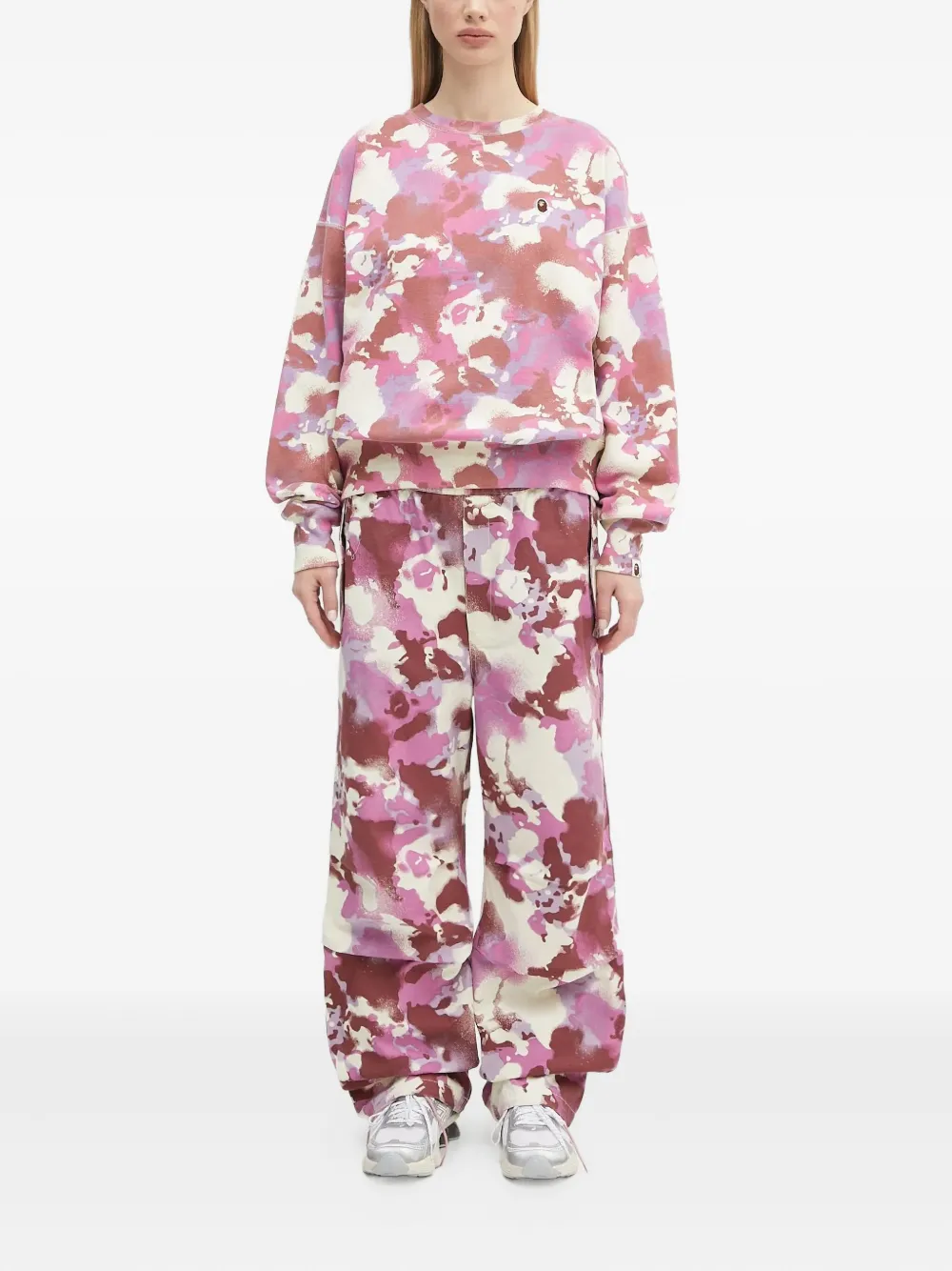 A BATHING APE Camo sweater Roze