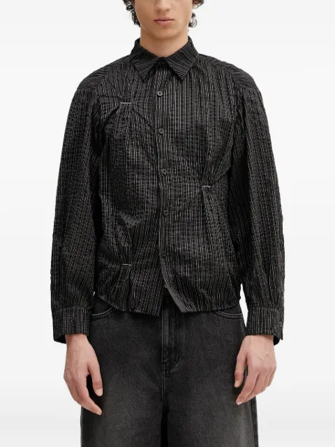 Ader Error striped-pattern gathered shirt