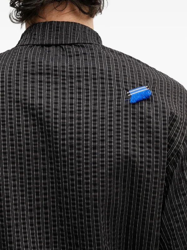 Ader Error ストライプ ギャザーシャツ | ブラック | FARFETCH JP