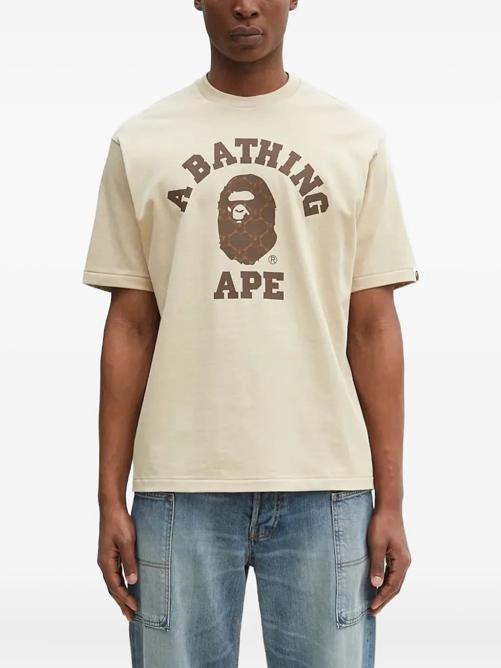 A BATHING APE® College logo-print T-shirt | Neutrals | Image 1