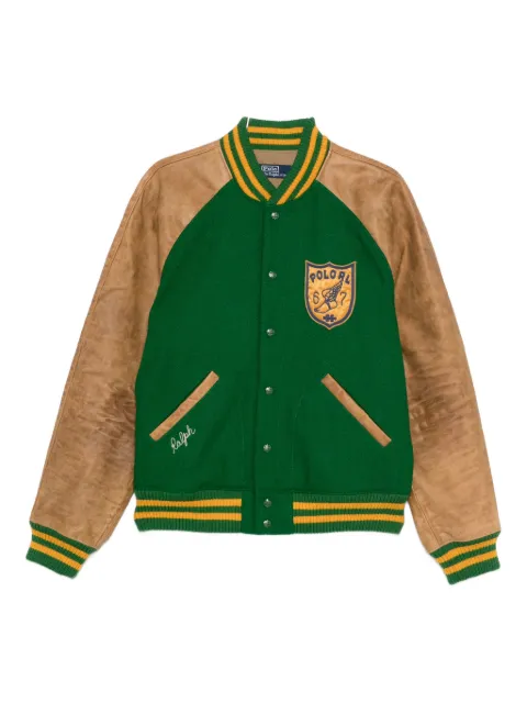 Polo Ralph Lauren chaqueta varsity con mangas de cuero