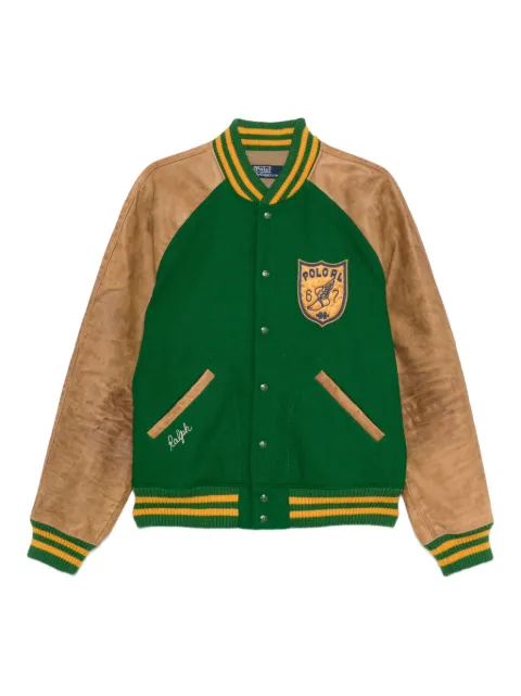 Polo Ralph Lauren leather-sleeved varsity jacket