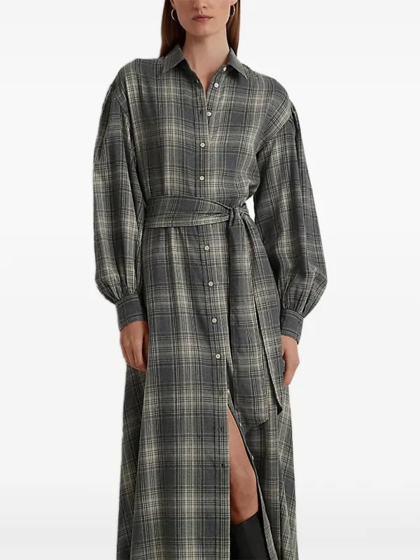 Lauren Ralph Lauren Vestido Camisero Manga Larga Con Motivo De