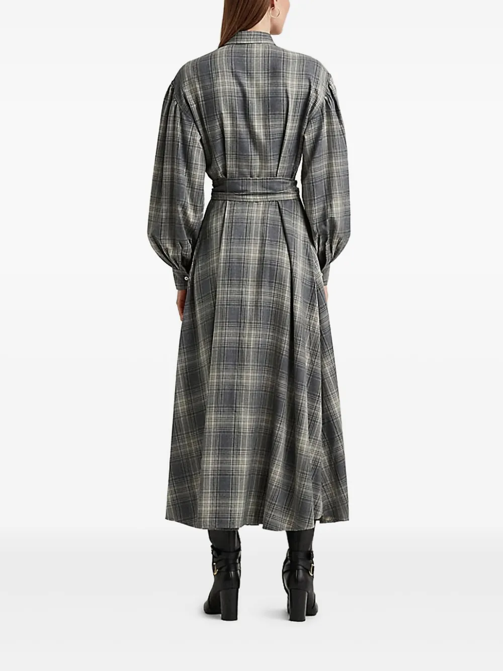 Lauren Ralph Lauren Geruite blousejurk - Grijs