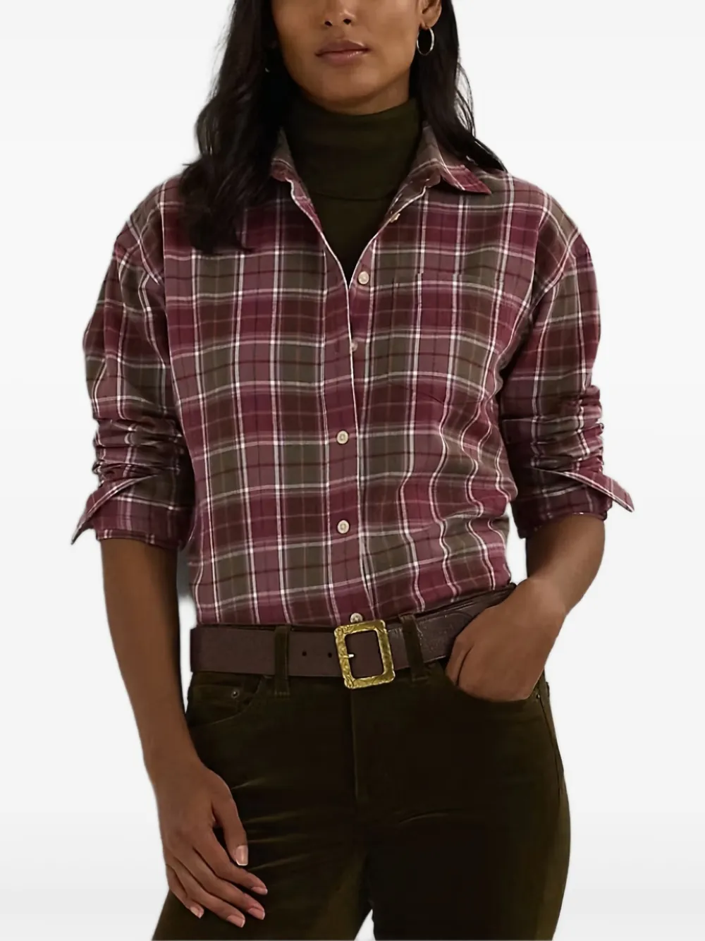 Lauren Ralph Lauren Geruit blouse - Rood