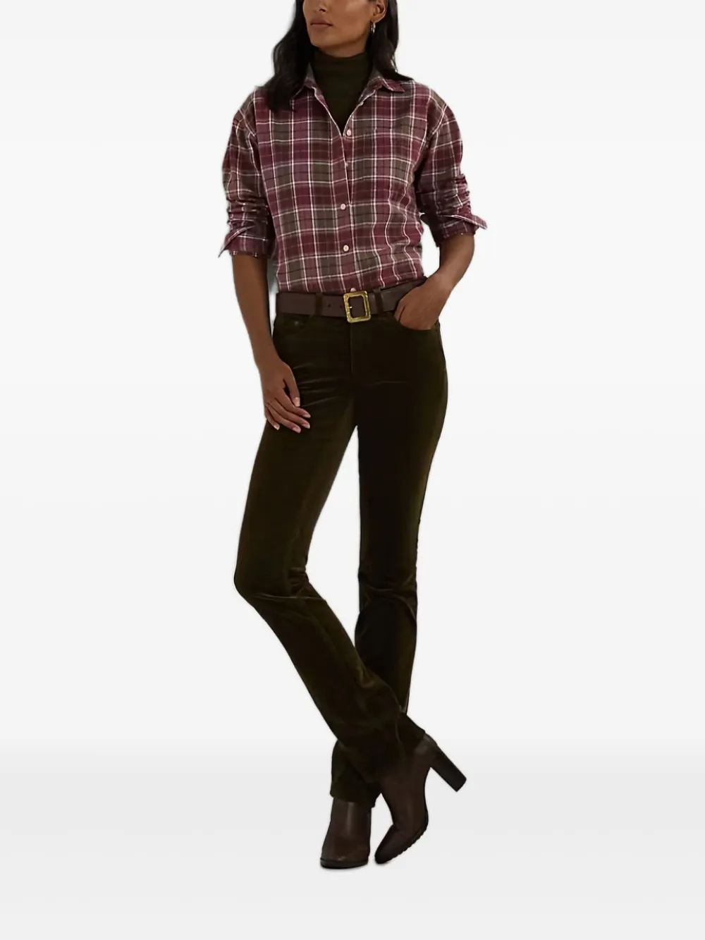checked button-down shirt