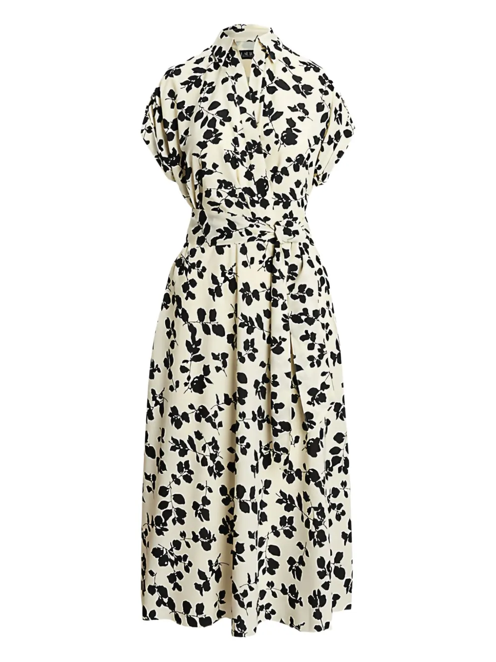 floral-print wrap midi dress