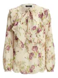 Lauren Ralph Lauren floral-print ruffled blouse - White