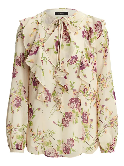 Lauren Ralph Lauren flæsebluse med blomstertryk