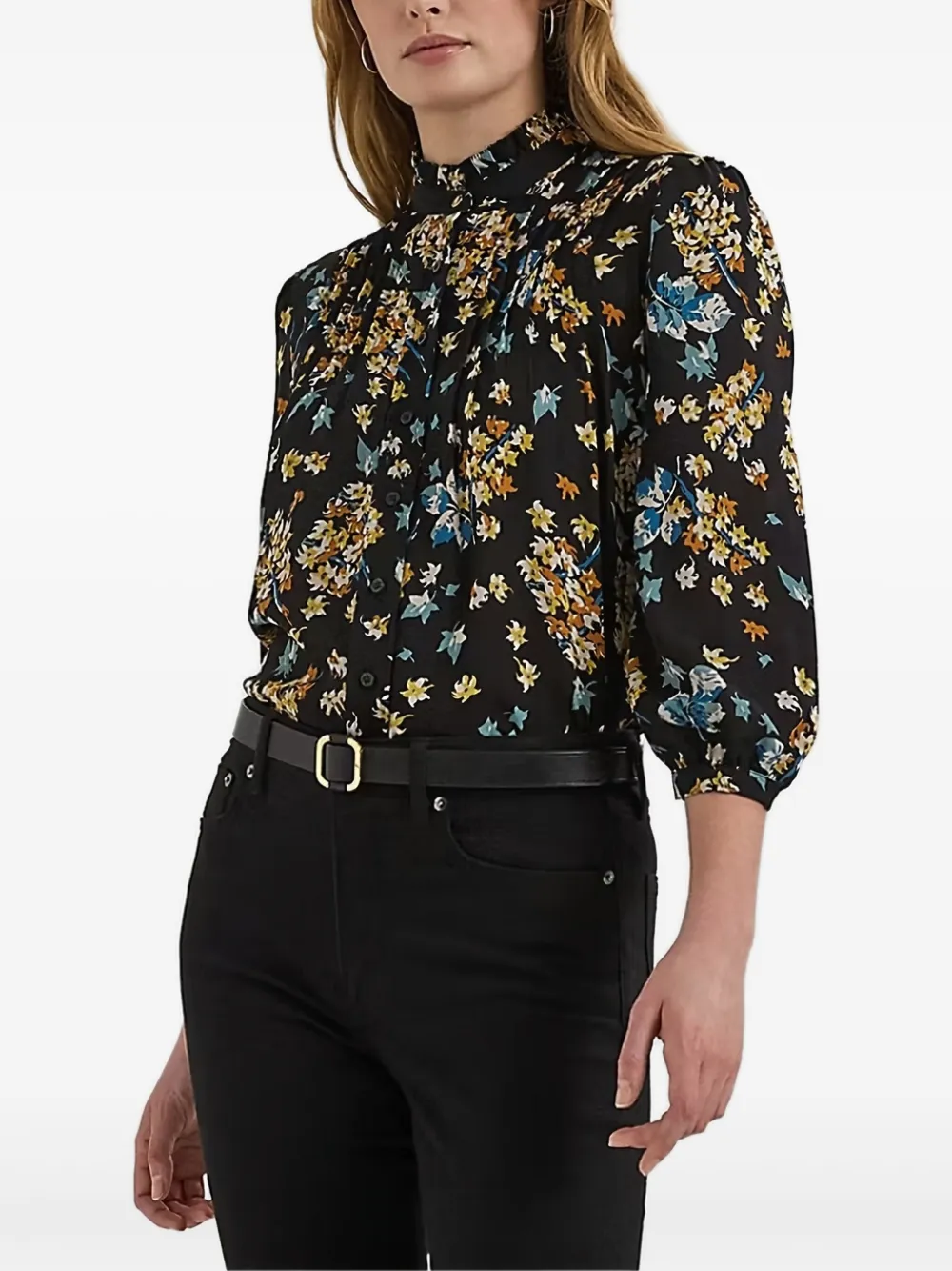 Lauren Ralph Lauren Blouse met bloemenprint - Zwart