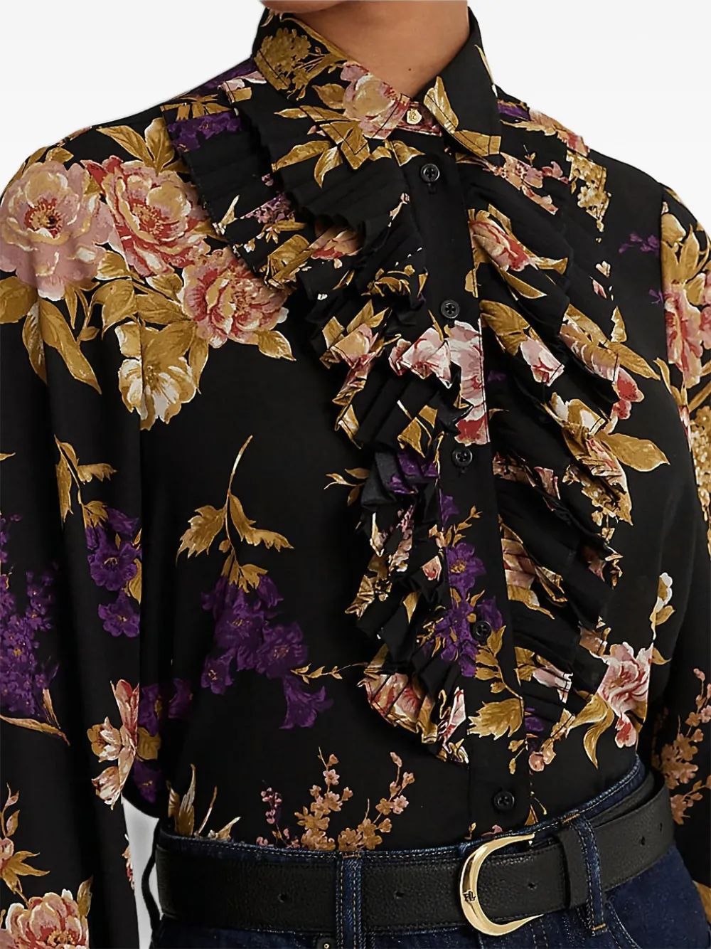 Lauren Ralph Lauren Blouse met bloemenprint Zwart